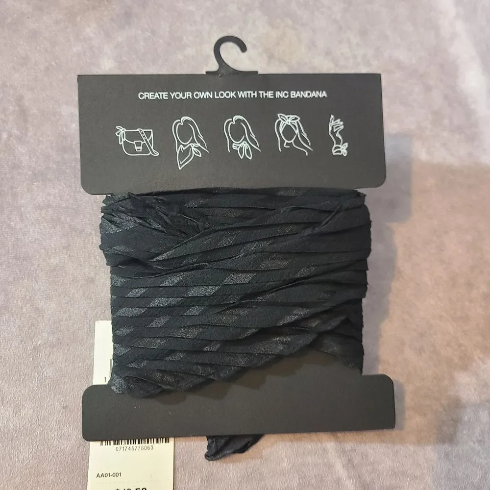 ‎INC Black Headscarf One Size